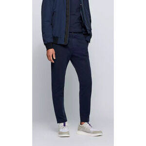 TAPERED-FIT PANTS IN STRETCH-COTTON SATIN